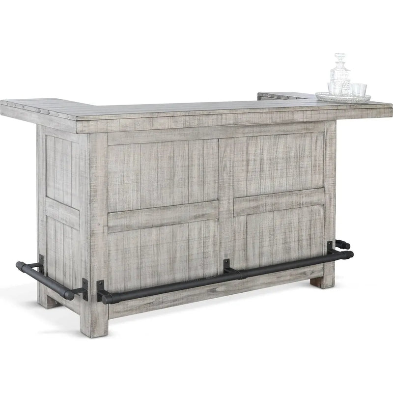 80" Grey Basement Bar Counter Server