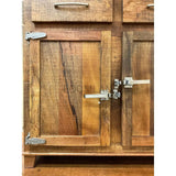 80" Icebox Lock Rustic Reclaimed Wood 4 Drawer 4 Door Sideboard Sideboards LOOMLAN By LOOMLAN