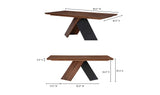 80 Inch Dining Table Brown Contemporary-Dining Tables-Moe's Home-LOOMLAN