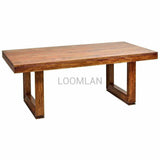 80" Modern Retro Wood Dining Table Set 7 Pc Table & Chairs Dining Table Sets LOOMLAN By LOOMLAN