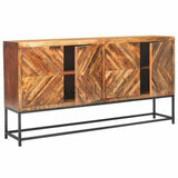 80" Reclaimed Wood Sideboard Credenza on Metal Stand Sideboards LOOMLAN By LOOMLAN