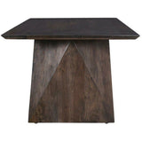 80" Rectangular Dark Brown Sheesham Solid Wood Dining Table Dining Tables LOOMLAN By Moe's Home