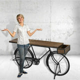 80" Repurposed Entry Console Table Bicycle Home Bar Island Console Tables LOOMLAN By LOOMLAN