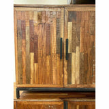 80" Rustic Reclaimed Planks Wood 4 Door Sideboard Server Roma Sideboards LOOMLAN By LOOMLAN