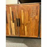 80" Rustic Reclaimed Planks Wood 4 Door Sideboard Server Roma Sideboards LOOMLAN By LOOMLAN