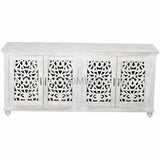 80" White Sideboard Hand Carved Buffet Storage Solution Sideboards LOOMLAN By LOOMLAN