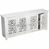80" White Sideboard Hand Carved Buffet Storage Solution Sideboards LOOMLAN By LOOMLAN