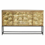 80" Gold Circled Server on Iron Stand Paris - LOOMLAN - LOOMLAN - Sideboards