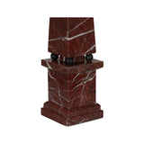 Currant Red Marble Obelisk Sculpture