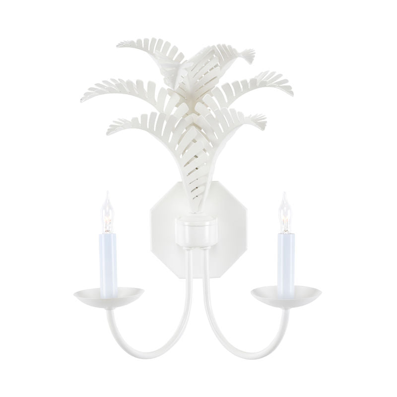 Royal Palm Design Wall Sconce-Wall Sconces-Wildwood-White-LOOMLAN