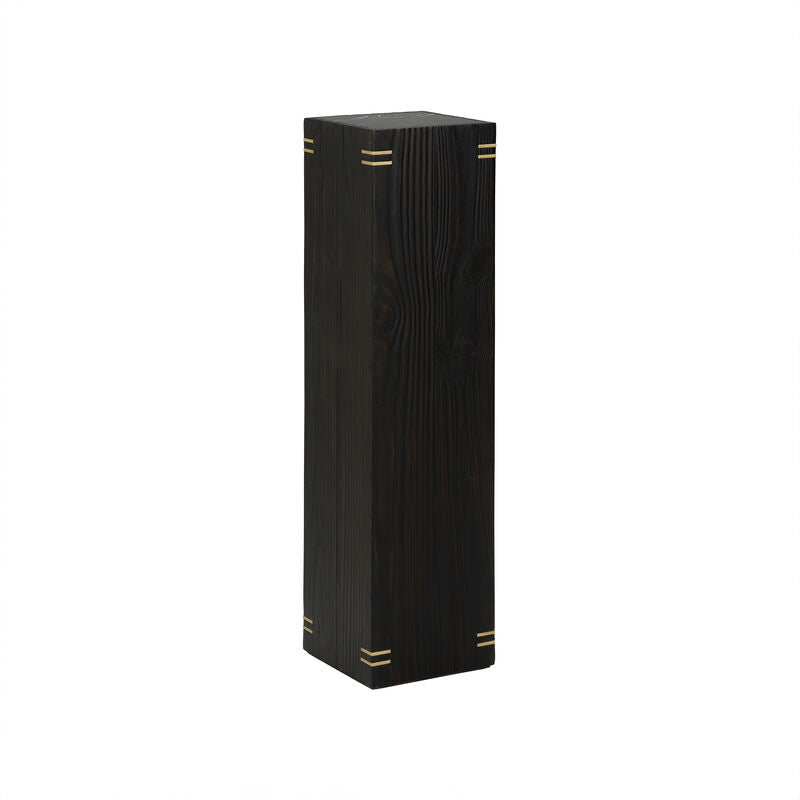 Shou Sugi Ban Modern Black Pedestal-Side Tables-Wildwood-LOOMLAN