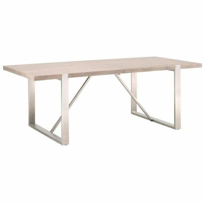 82-100" Rectangle Extendable Dining Table Natural Gray Acacia Dining Tables LOOMLAN By Essentials For Living