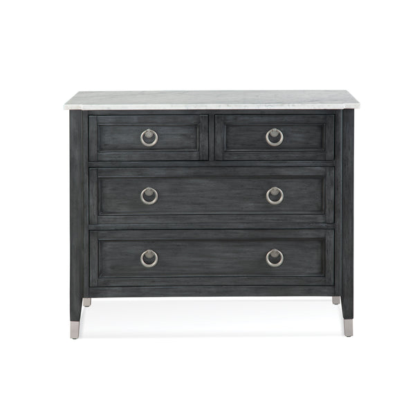 North Bend Wood and Marble Black Rectangular Hall Chest