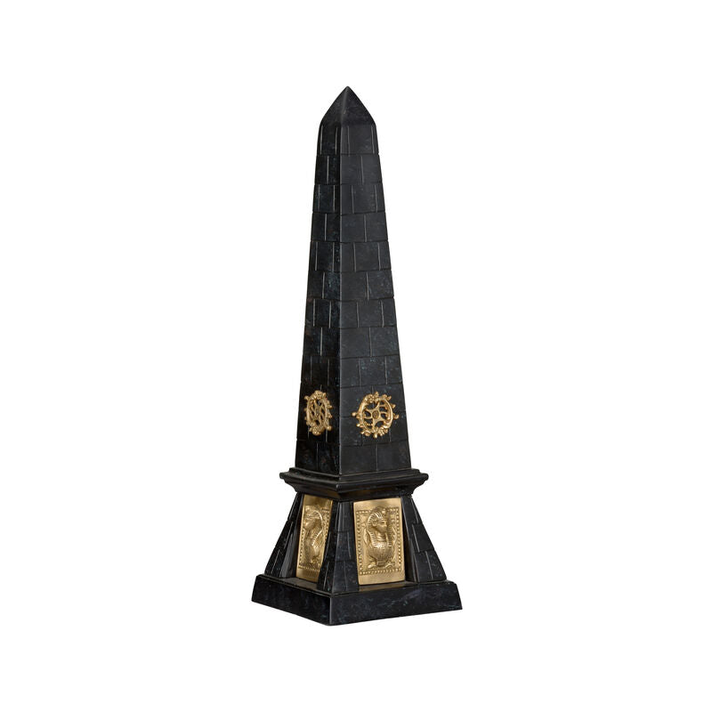 Victory Obelisk Brass Charm Sculpture