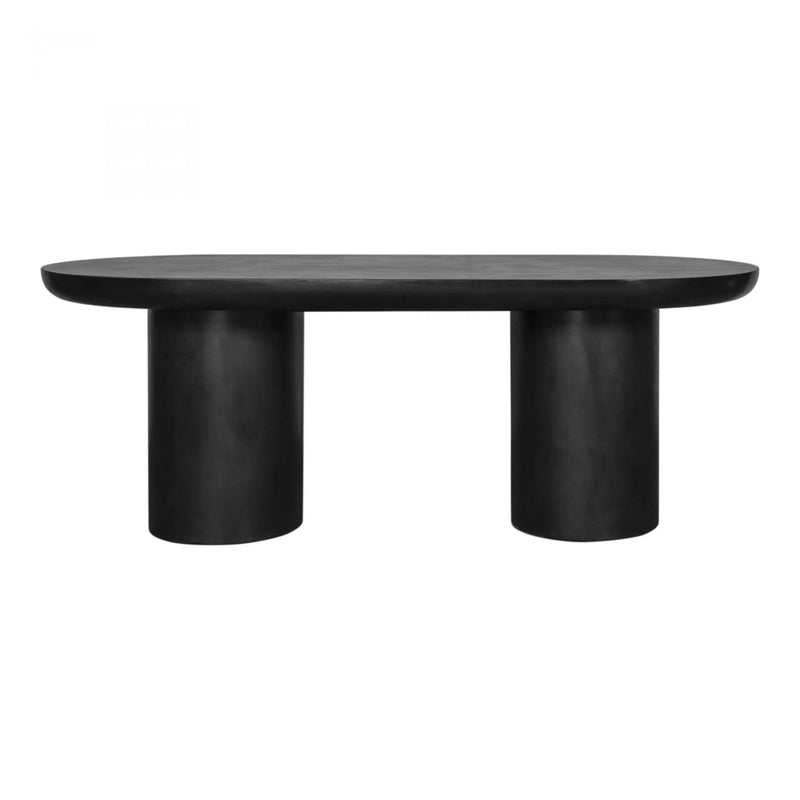 83 Inch Outdoor Dining Table Black Concrete Contemporary Outdoor Dining Tables LOOMLAN By Moe's Home