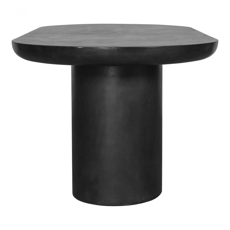 83 Inch Outdoor Dining Table Black Concrete Contemporary Outdoor Dining Tables LOOMLAN By Moe's Home