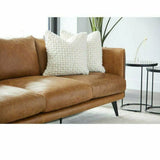 83" Messina Tan Leather Two Tone Modern Sofa Removable Cushions Sofas & Loveseats LOOMLAN By Moe's Home