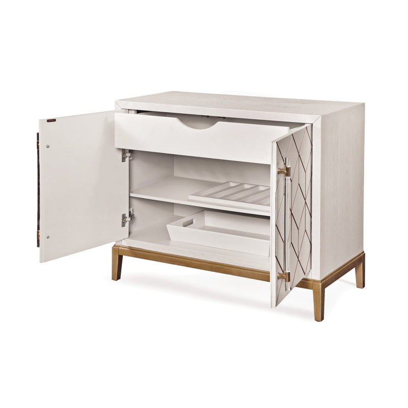Perrine Wood White Bar Cabinet