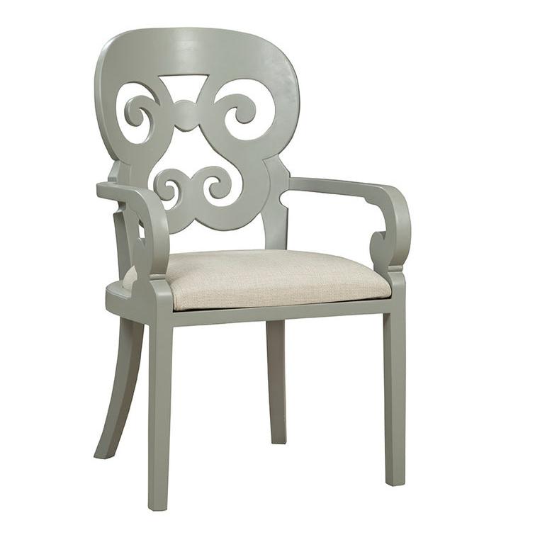 Gray Linen Upholstered Bolero Armchair