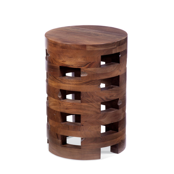 Perazza Wood Brown Round Accent Table