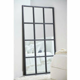 85" Black Grid Floor Mirror Extra Large Leaner Floor Mirrors LOOMLAN By Essentials For Living