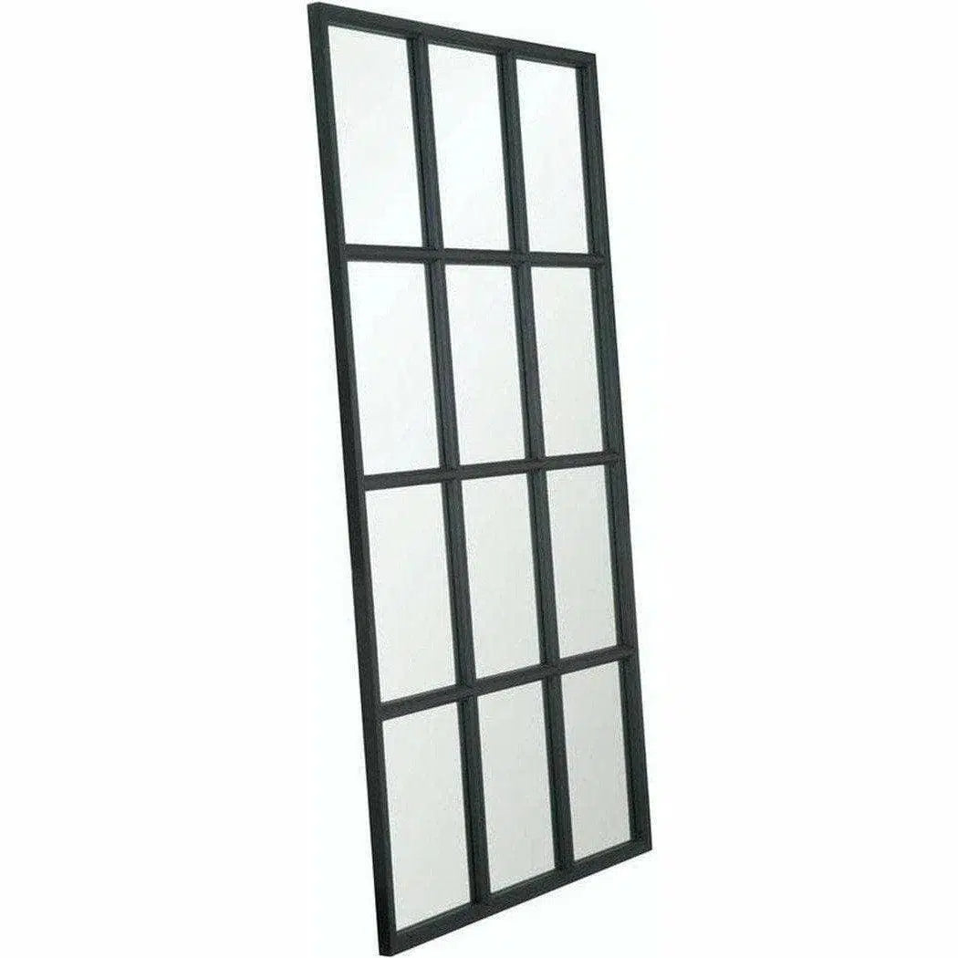 85" Black Grid Floor Mirror Extra Large Leaner