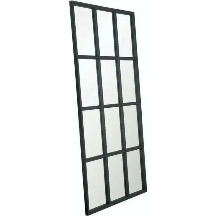 85" Black Grid Floor Mirror Extra Large Leaner-Floor Mirrors-Essentials For Living-LOOMLAN