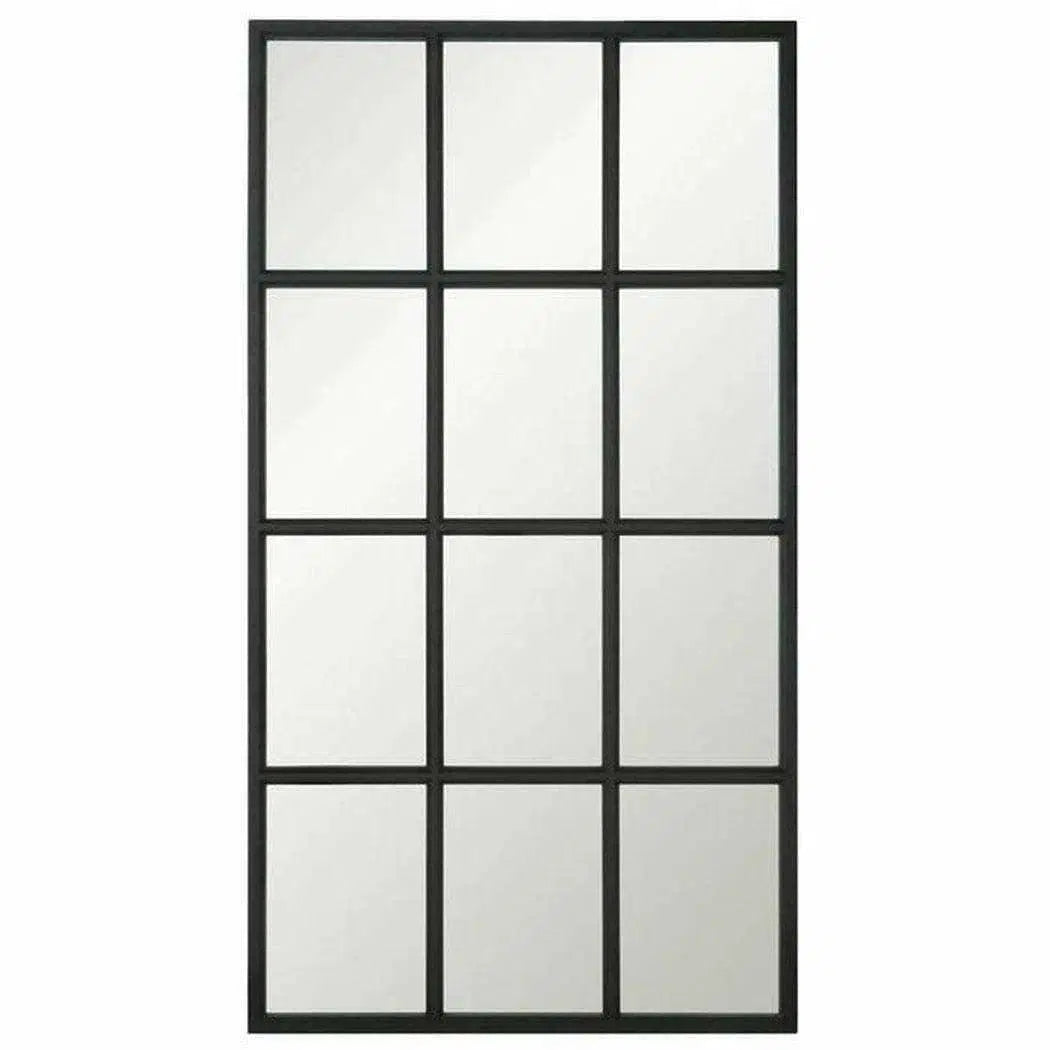 85" Black Grid Floor Mirror Extra Large Leaner