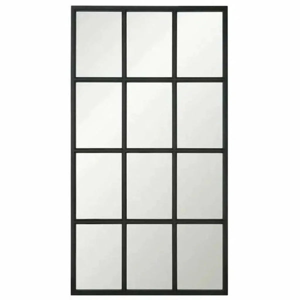 85" Black Grid Floor Mirror Extra Large Leaner-Floor Mirrors-Essentials For Living-LOOMLAN