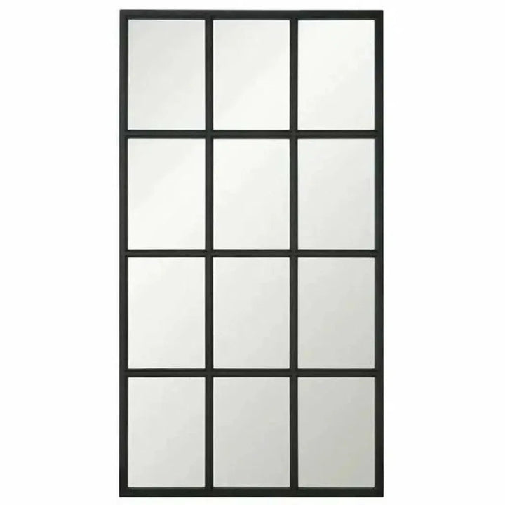 85" Black Grid Floor Mirror Extra Large Leaner-Floor Mirrors-Essentials For Living-LOOMLAN
