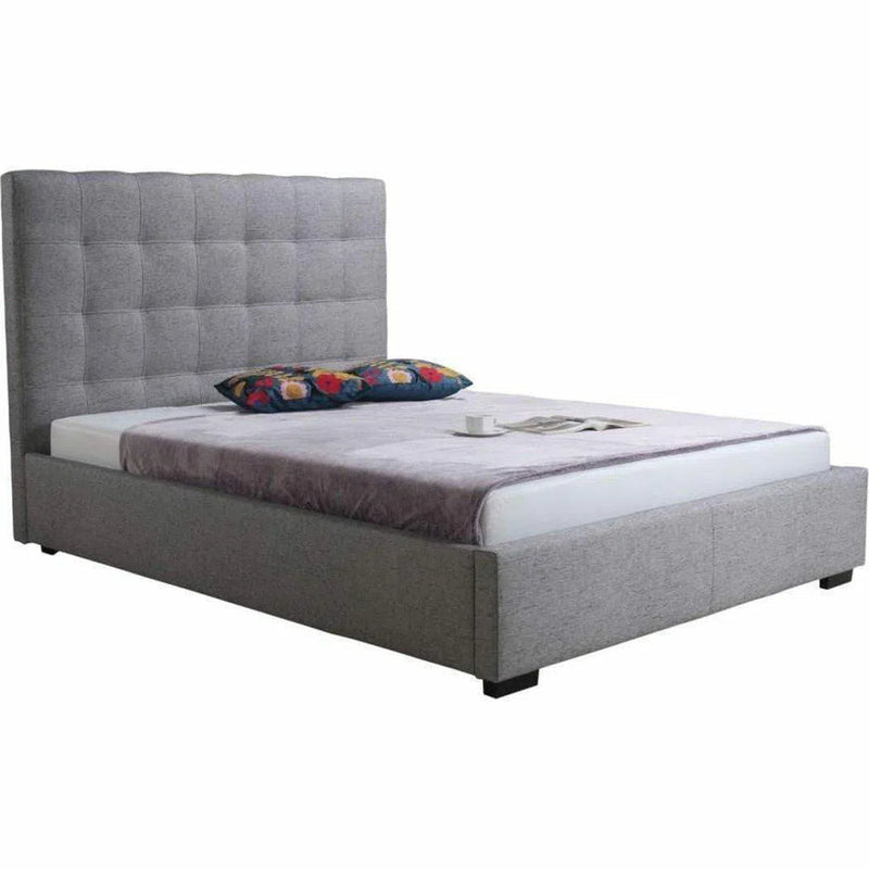 85 Inch Storage Bed King Light Grey Contemporary Beds LOOMLAN By Moe's Home