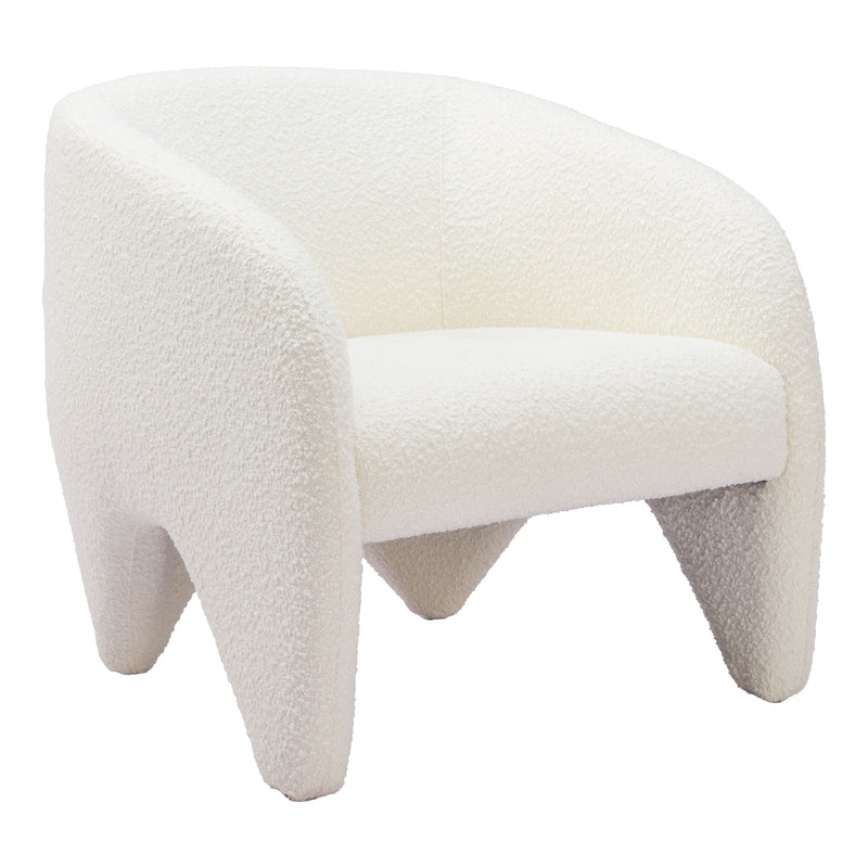 Lopta Wood White Armless Accent Chair