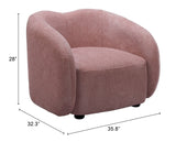 Tallin Mauve Pink Accent Arm Chair