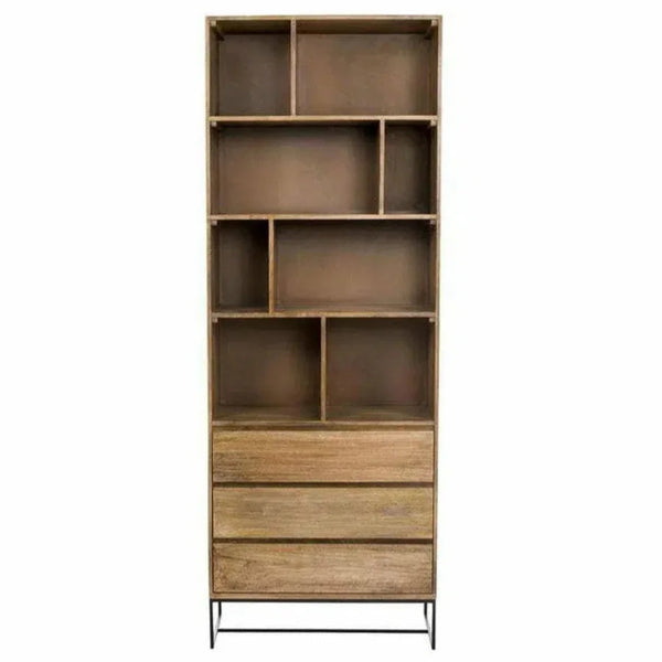 86 Inch Shelf W Drawers Natural Scandinavian - LOOMLAN - Moe's Home - Bookcases