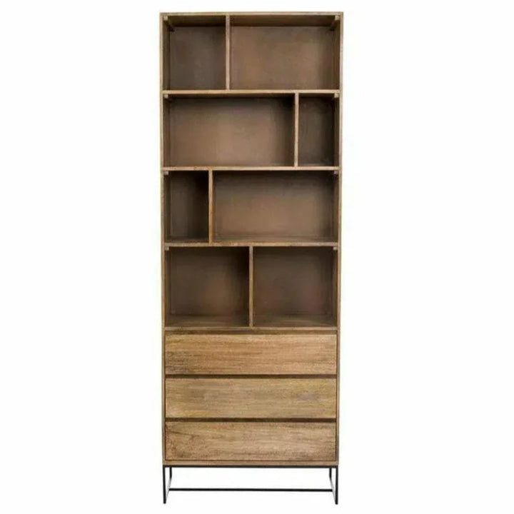 86 Inch Shelf W Drawers Natural Scandinavian - LOOMLAN - Moe's Home - Bookcases