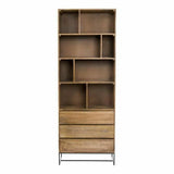 86 Inch Shelf W Drawers Natural Scandinavian Bookcases LOOMLAN By Moe's Home