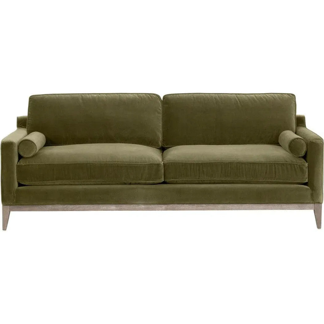 86" Parker Post Wood Olive Modern Sofa