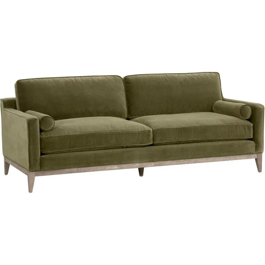 86" Parker Post Wood Olive Modern Sofa