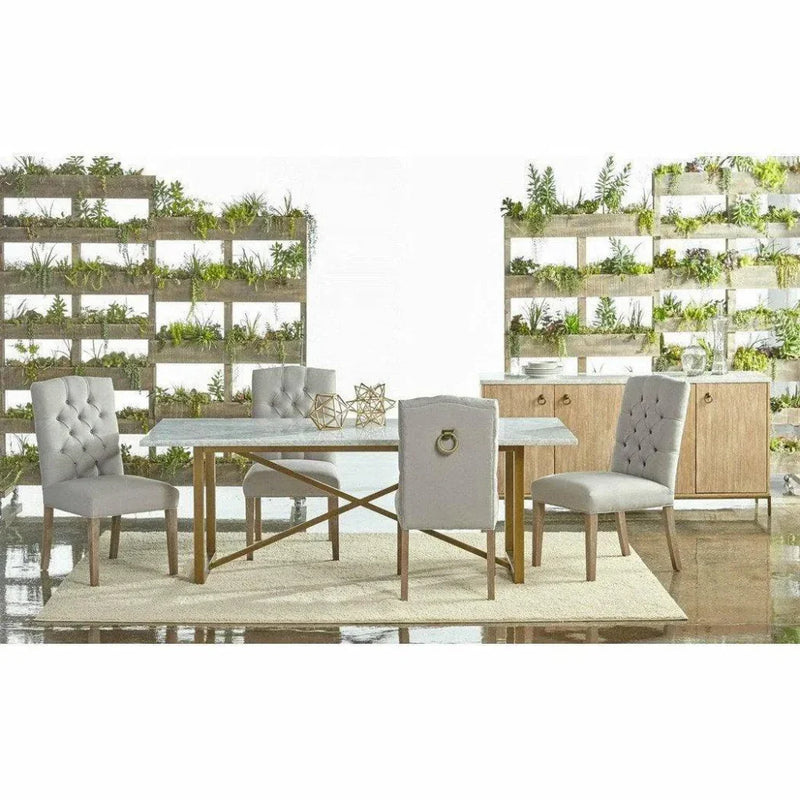 86" Rectangular White Carrera Marble Dining Table - LOOMLAN - Essentials For Living - Dining Tables
