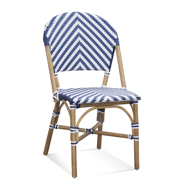 Ventana Rattan Blue Armless Side Chair