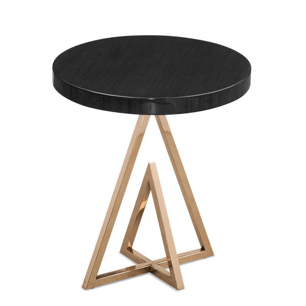Remi Metal Black Round Accent Table