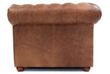 88" Caramel Brown Chesterfield Leather Sofa Made to Order Sofas & Loveseats LOOMLAN By Uptown Sebastian