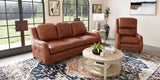 Williamsburg Burgundy Red Leather Sofa Made In the USA