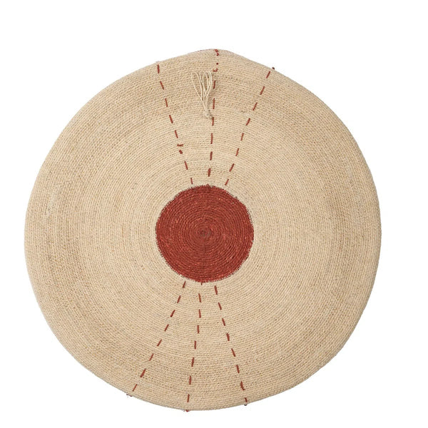 Sundial Seagrass Round Wall Art Rust