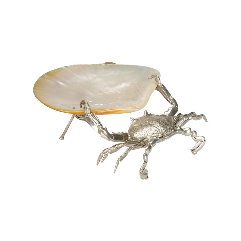 Foraging Crab Silver Finishs Sculpture