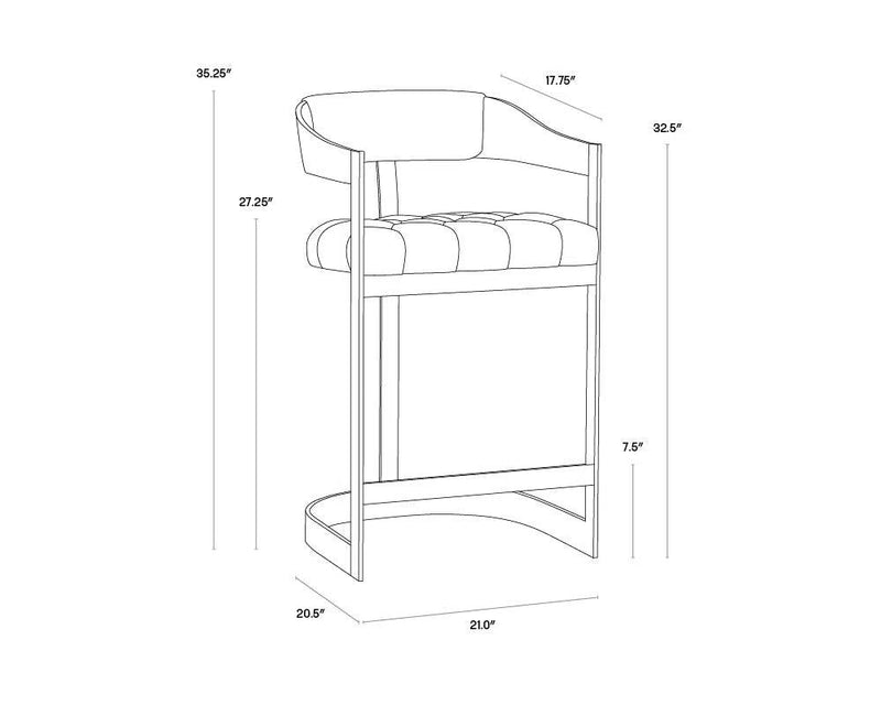 Beaumont Leather Upholstered Counter Stool