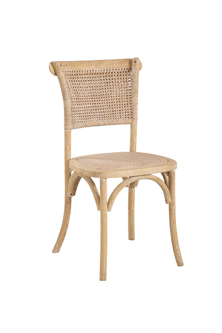 White Washed Halsey Wooden Armless Side Chair