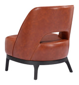 Mistley Steel and Wood Brown Armless Accent Chair