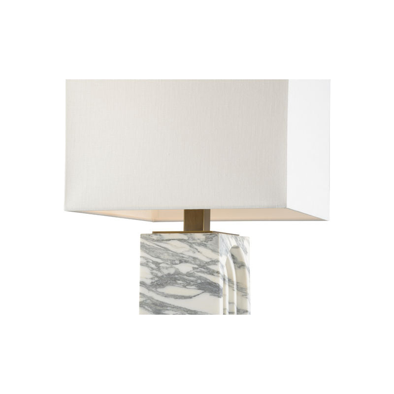 Curvature Natural Arabescato Marble Table Lamp