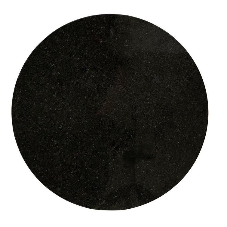 Slate Trumpet Black Granite Topped Round Table